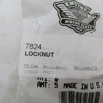 Lot of 2 Harley-Davidson OEM NOS Hex Flexlock Jam Nut Locknuts 7824