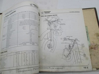 Honda Official Factory 1982-1983 CR450 Service Shop Manual Book