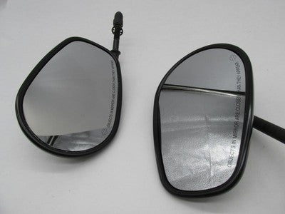 Pair of Harley-Davidson Genuine Black Teardrop Short Stem Side Mirrors