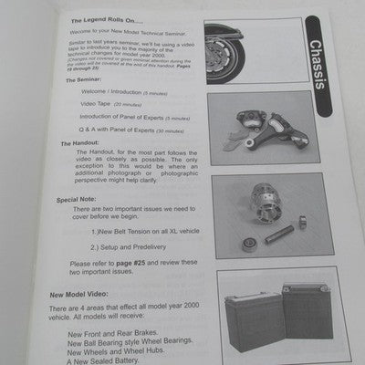 Harley Davidson Model Year 2000 New Model Technical Seminar Brochure