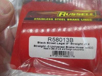 Russell NOS R58013B Brake Line 9" Universal 1741-0065
