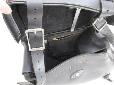 The Leatherworks Harley Black Left Side Single Lockable Saddlebag 19x1
