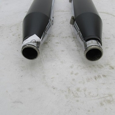 Pair of Harley Davidson OEM Stock FXBBS Mufflers Blk M8 Softail 18-23