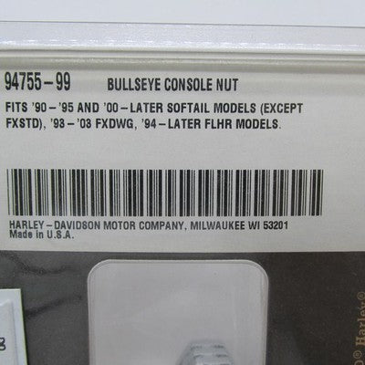 Harley-Davidson Genuine NOS Chrome Bullseye Console Nut 94755-99