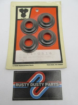 V-Twin NOS Steel Lower Valve Collar Set of 4, Black Oxide 11-0516 | 18