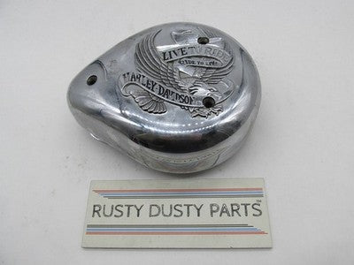 Harley-Davidson Chrome Live To Ride Teardrop Air Cleaner Cover w/ Back