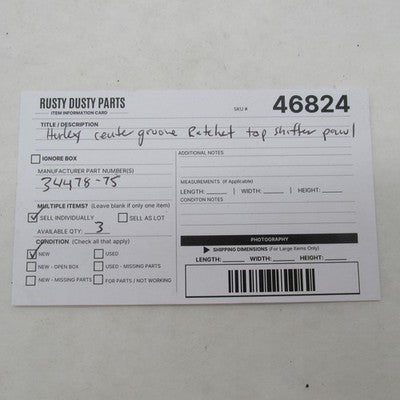 Harley Davidson OEM NOS Center Groove Ratchet Top Pawl 2 Speed Shifter