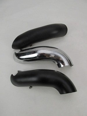Lot of Mixed Indian OEM Exhaust Heat Shields, Chrome and Black