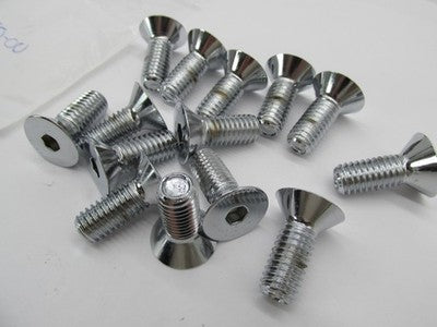 Lot of 14 Harley Genuine NOS Chrome 3/8"-16 x 1" CTSK Flat Head Screws