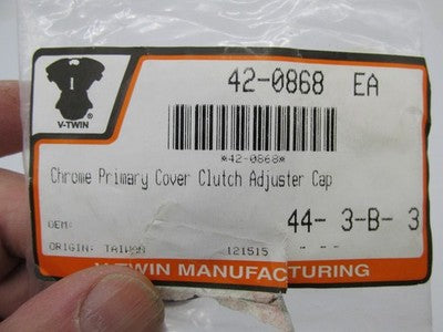 V-Twin Manufacturing NOS Harley Chrome Primary Cover Clutch Adjuster C
