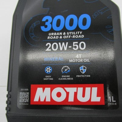 Motul 3000 Urban & Utility 4T 20W-50 Mineral Motor Oil (1 Liter) 10731