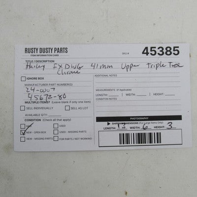 V-Twin Harley 80-88 FXWG FXST Chrome 41mm Upper Triple Tree 45672-80 |