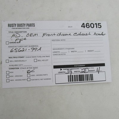 Harley OEM 99-06 FLH Touring Exhaust Header Pipes 65621-99 65626-98