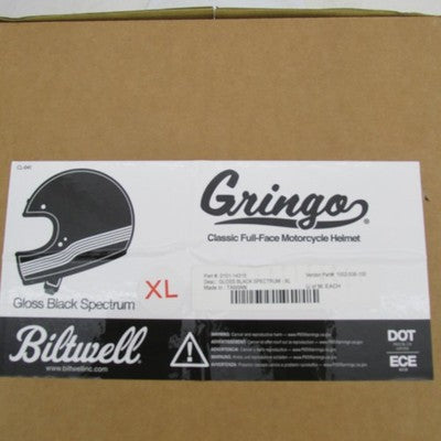 Biltwell NIB Gringo DOT Helmet XL Gloss Black Spectrum 1002-536-105 |