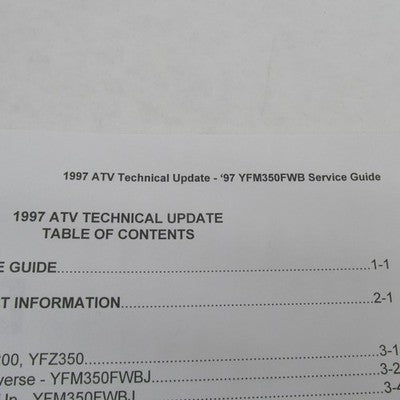 Yamaha 1997 ATV Technical Update LIT175000097