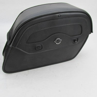 Pair of Viking Bags Large 30L Black Leather-Wrapped Hard Saddlebags WA