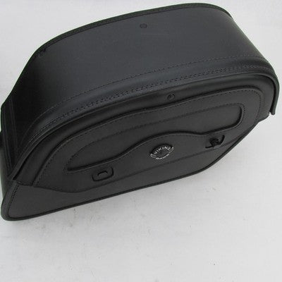 Pair of Viking Bags Large 30L Black Leather-Wrapped Hard Saddlebags WA