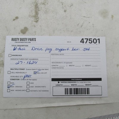 V-Twin NOS Harley Davidson Set of Drive Peg Support Bars 27-1624