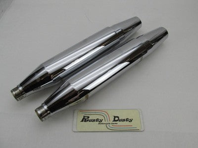 Pair of Harley-Davidson Genuine Chrome Exhaust Mufflers 64900456 & 649