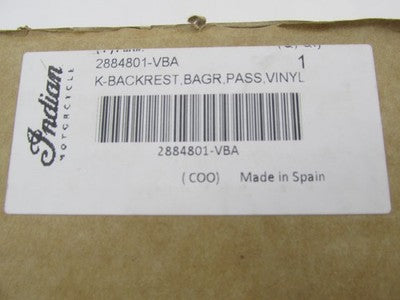 Indian Motorcycle Genuine NOS Touring Passenger Backrest Pad 2884801-V
