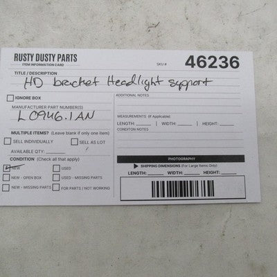 Harley Davidson Genuine NOS Headlight Support Lower Bracket L0946.1AN