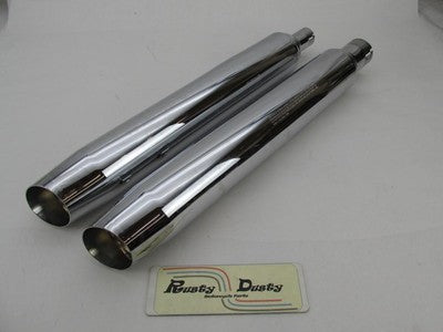 Pair of Harley-Davidson Stock Chrome Exhaust Mufflers 64900235B & 6490