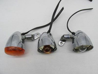 Mixed Lot of 3 Harley-Davidson Genuine Chrome Bullet Turn Signals Asse