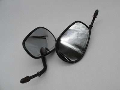 Pair of Harley-Davidson Genuine Black Teardrop Short Stem Side Mirrors