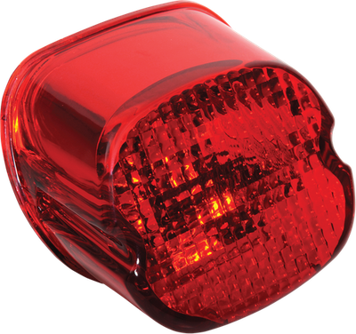 Drag Specialties Laydown Taillight Lens with Bottom Tag Window Red 090