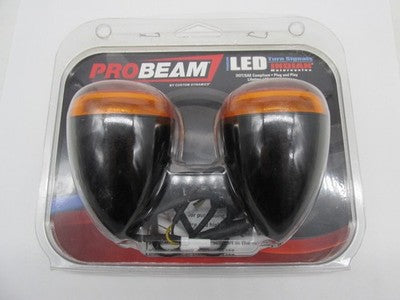 Custom Dynamics Pro Beam LED Indian Black Turn Signal Set PB-IND-RTS-A