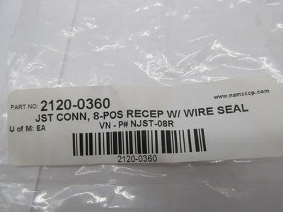 Lot of 6 NAMZ NOS 2120-0360 NJST-08R JST Mini Connector - 8-Wire - Fem
