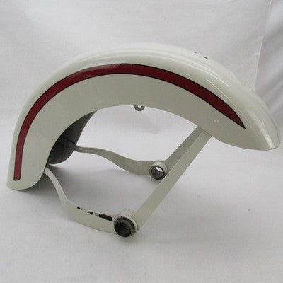 Harley OEM 97 Heritage Springer FLSTS Front Fender Birch White w/ Red