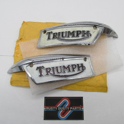 Pair of Triumph OEM Vintage J. Fray LTD Gas Tank Badges 82-900 | 82-97
