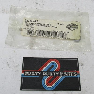 Lot of 3 Harley-Davidson OEM NOS Braided Oil Line Replacement Seals 63