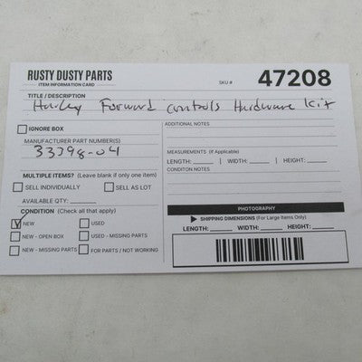 Harley OEM NOS 04-13 Sportster XL Forward Control Hardware Kit 33398-0