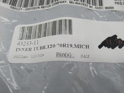 Harley-Davidson OEM NOS Center Valve 120/70R19 Michelin Inner Tube 432