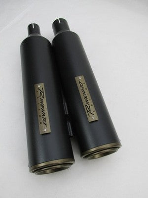 Rinehart Racing NOS Harley Davidson Pair Muffler Black with Bronze 500