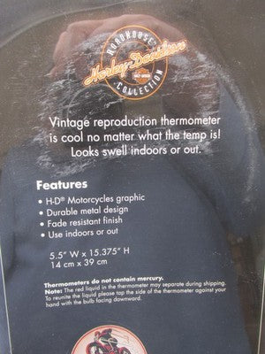 Harley-Davidson Genuine NOS Vintage Reproduction Tin Thermometer HDL-1