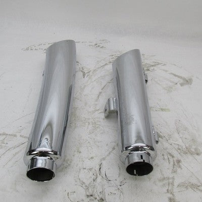 Pair of Harley Davidson OEM Stock V-Rod VRSC Chrome Mufflers 65153-01