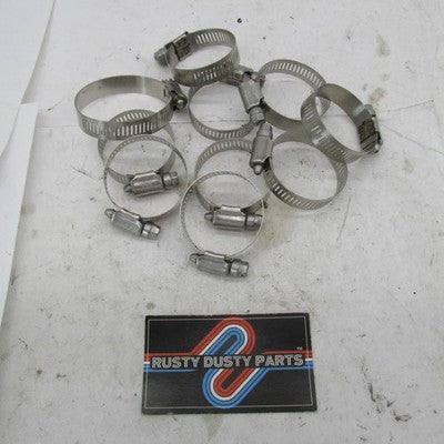 Lot of 10 Harley-Davidson OEM Exhaust Heat Shield Hose Clamps Mixed Si