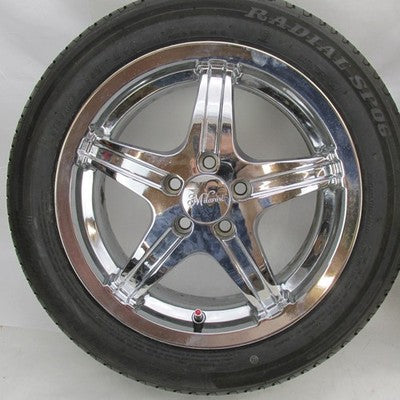 Pair of Milanni 15" x 6.5" Chrome Trike Wheel Tri Glide 185/60R15 Tire