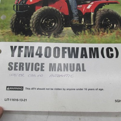 Yamaha YFM400FWAM © Service Manual Operator Guide LIT-11616-13-21 5GH