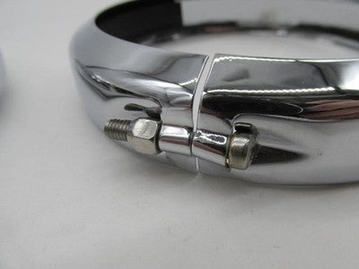 Lot of 2 Harley Genuine NOS 4.5 Inch Chrome Aux Spot Lamp Light Trim R