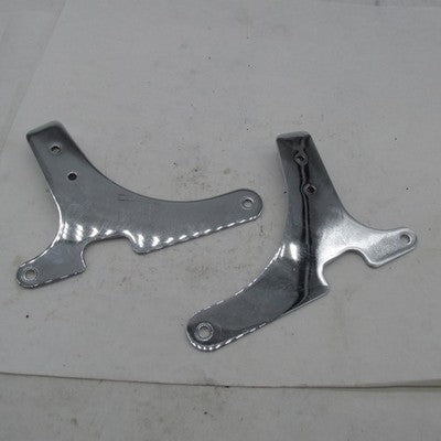 Pair Khrome Werks Chrome Side Plates Sissy Bar Mount Brackets FXWG FXS