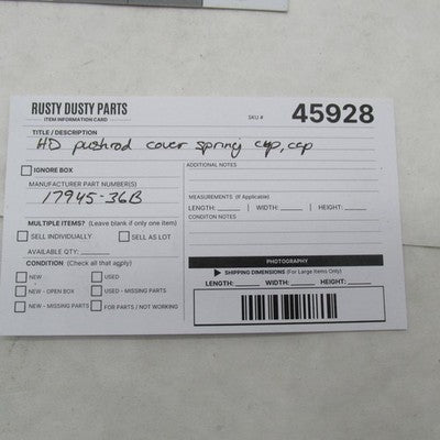 Lot of 4 Harley Davidson OEM Pushrod Cover Spring Cup Caps Push Rod 17