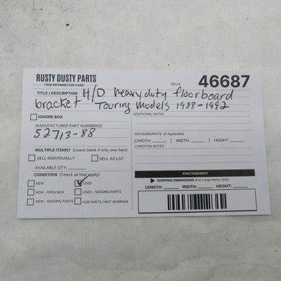 Harley OEM 88-92 Touring Heavy Duty Passenger Floorboard Bracket 52713
