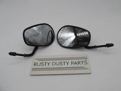 Pair of Harley-Davidson Genuine Black Teardrop Short Stem Side Mirrors