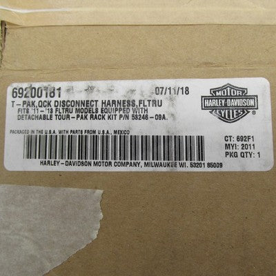 Harley-Davidson OEM NOS Tour-Pak Light Harness Kit w/ Hardware 70113-0