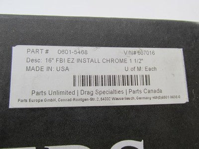 Fat Baggers NOS NIB EZ Install Flat Top Handlebars Chrome 0601-5468 60