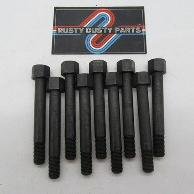 Lot of 9 Harley-Davidson OEM NOS 3/8"-24 x 2-13/16" Hex Cap Bolts, Bla